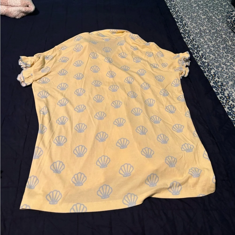 Staykation- Shell Ruffle Ribbed Short Pajamas Set - Picture 7 of 7